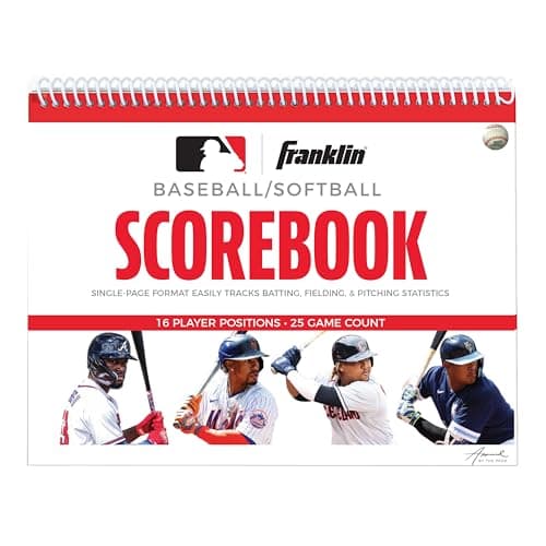 MLB Baseball + Softball Scorebook - Score Keeping Book for Stats Coaching Official Scorekeeper 25 Game image