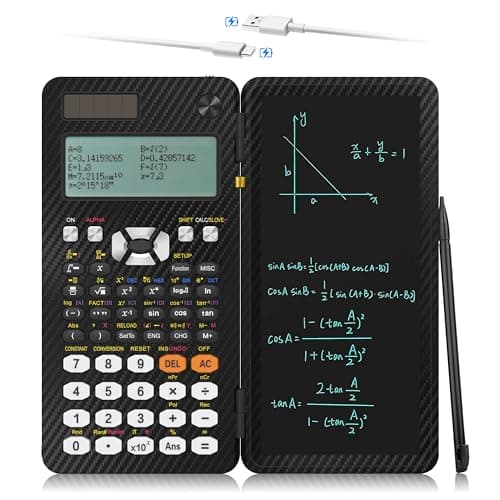 Scientific Calculators for Students, IPepul Pink Desktop Math Solar Calculator with Notepad,991EX Type-C Rechargeable 552 Functions image