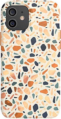 tech21 EcoArt Terazzo Orange for Apple iPhone iPhone 12 and 12 Pro 5G - Fully Biodegradable Phone Case with 10 ft. Drop Protection image