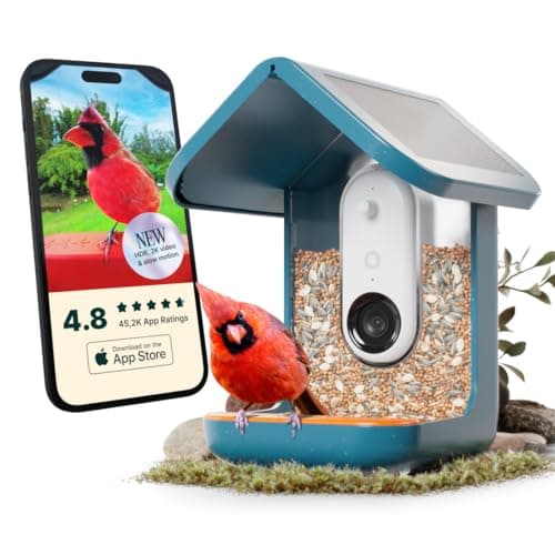 Bird Buddy Pro Solar Smart Bird Feeder with Camera - Ai Bird Species Identification, 5Mp Photos, 2K Ultra Video Live Stream Camera, Slow-Motion Video, 2.6In Focus - Blue Solar image