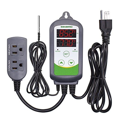 Inkbird ITC-308 Digital Temperature Controller 2-Stage Outlet Thermostat Heating and Cooling Mode Carboy Homebrew Fermenter Greenhouse Terrarium 110V 10A image