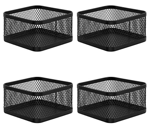 MaxGear Paper Clip Holder Paperclip Holders Mesh Paper Clip Holders Paper Clip Dispenser for Desk Paper Clip Organizer Office Binder Clip Holder Black, 4 Packs image