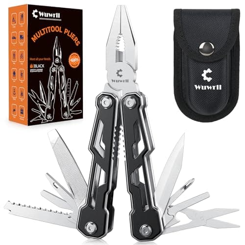 Wuwrll Multitool with Safety Locking,16-in-1 Multi Tool Stainless Steel Pocket Knife Set with Pliers, Upgrade Camping Tool Gifts for Men,for Survival, Camping, Hiking, Outdoor image