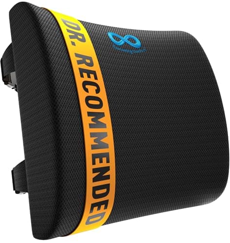 Everlasting Comfort Lumbar Support Pillow for Office Chair - Memory Foam Back Cushion for Chair, Car, Couch - Lumbar Pillow image