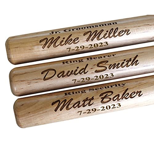 My Personal Memories, Custom Personalized Mini Baseball Bat - Ring Bearer Groomsmen - Monogrammed and Engraved image
