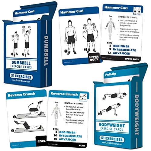 2 Pack - Bodyweight & Dumbbell Fitness Workout Cards - Over 100 Exercises image