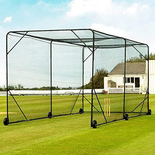 FORTRESS Mobile Cricket Cage [24ft x 10ft x 10ft] | Portable Cricket Net & Baseball Batting Cage | Black | UV Resistant Netting | Ideal for Clubs, Schools & Home Use image
