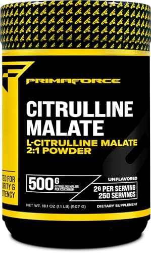 PrimaForce L-Citrulline Malate Powder, Unflavored Pre Workout Supplement, 500 grams image