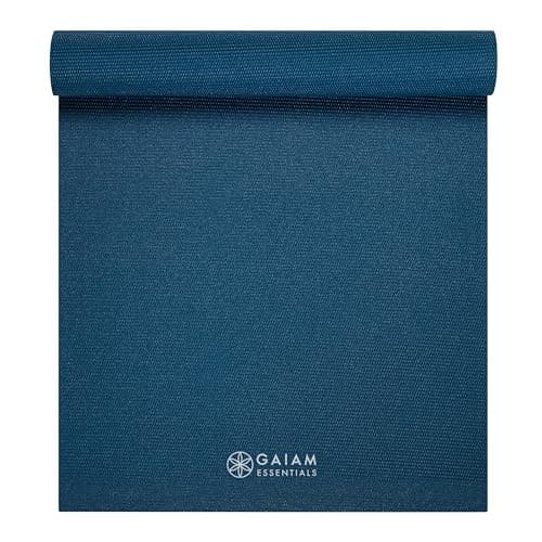 Gaiam Essentials Premium Yoga Mat with Carrier Sling, Navy, 72"L x 24"W x 1/4 Inch Thick image