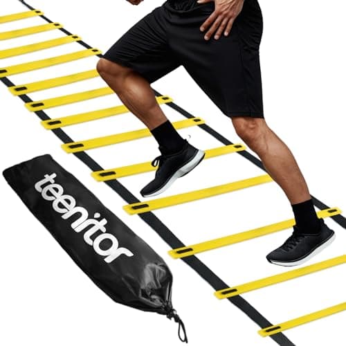 Teenitor 13 Rung Agility Ladder Speed Ladder Training Ladder for Soccer, Speed, Football Fitness Feet Training Carry Bag image