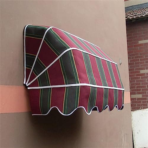 ZJKXJH Colorful Retractable Awning, Window Door Canopy Anti-UV Rainproof Windproof, Outdoor Sun Shade Cover for Patio Balcony Porch (Size : L 135cm/53in(WxH 80x80cm)) image