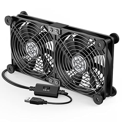ELUTENG Dual USB Computer Cooling Fan High Speed 120mm Computer Fan Adjustable 5V USB Port Heatsink USB Cooling Fan 12cm for Laptop Receiver DVR PlayStation Xbox Desk Computer Cabinet Cooling image