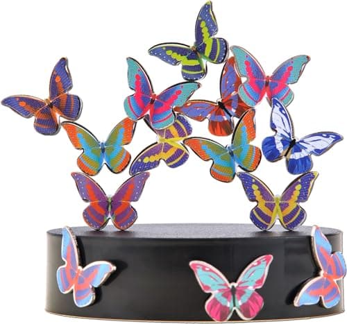 PowerTRC Toy Magnetic Desktop Sculpture (Butterflies) | Mini Magnetic Art Decoration for Desktop | Fun Stress Relief Office Gift image