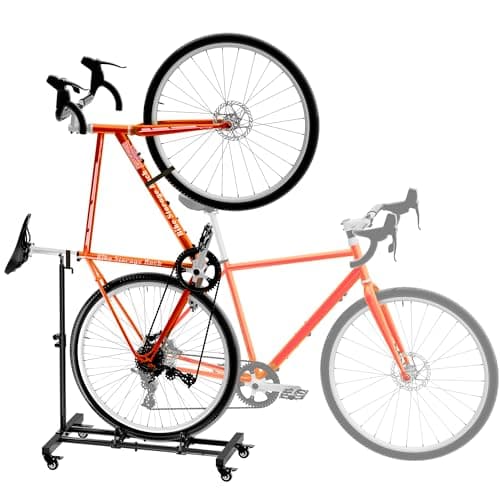 Sttoraboks Vertical Bike Stand, Freestanding Indoor Bike Storage Rack Upright Bicycle Floor Stand Indoor Bike Holder with Adjustable Height for Garage & Apartment - for Wheels Sizes up to 29” image