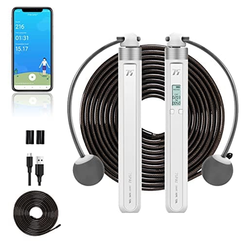 75 75PAI Smart Jump Rope for Fitness, Weighted Cordless Speed Jumping Rope for Men Women or Kids with Calorie Counter and APP Data Analysis, Adjustable Length, Digital Workout Skipping Rope image