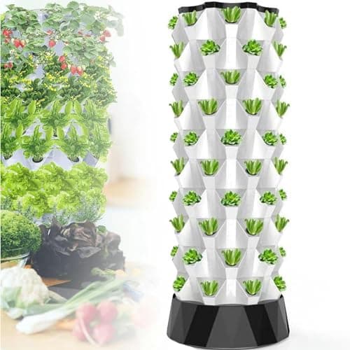 FLTRGO Hydroponics Tower Set Hydroponic Growing System Automated Aeroponic Tower Garden Hydroponic Growing Kit for Indoor & Outdoor with Hydrating Pump Timer Adapter,10Layers image