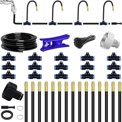 49.21Ft Drip Irrigation System, 360° Bendable Drip Irrigation Kit Automatic Irrigation System for Garden, Adjustable Garden Watering Misting System for Greenhouse, Yard, Lawn, Plant image