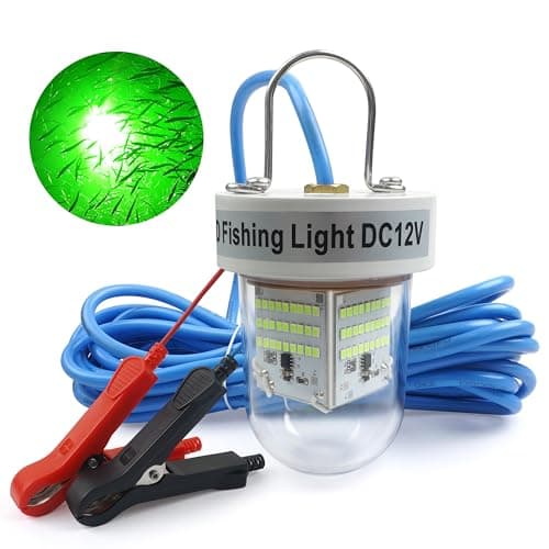 AGOOL Underwater Fishing Light Super Bright 40000 Lumens 12V LED Submersible Fish Bait Finder Night Deep Drop Fishing Light for Snook Crappie Shrimp Squid Fish image