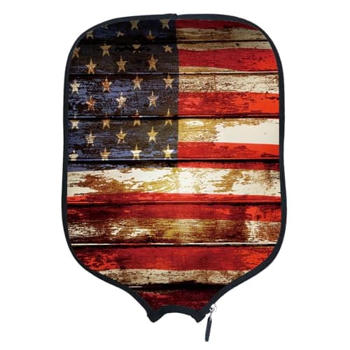 ZOLRITH Personalized Pickle Ball Paddles Cover Custom Design Image Text Logo Rackets Protective Cover 8.26" X 11.6" Customize Unique Gifts for Men and Women, American Flag image