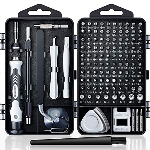 SHOWPIN 122 in 1 Precision Computer Screwdriver Kit, Laptop Screwdriver Sets with 101 Magnetic Drill Bits, Electronics Tool Kit Compatible for Tablet, PC, iPhone, PS4 Repair image