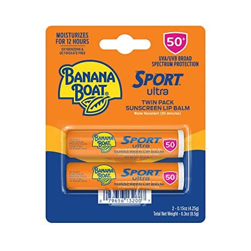 Banana Boat Sport Ultra SPF 50 Lip Sunscreen 2 Pack | SPF Lip Balm, Banana Boat Sunscreen for Lips, Beach Essentials, Summer Essentials, Sun Care, Sunblock for Lips, Twin Pack image