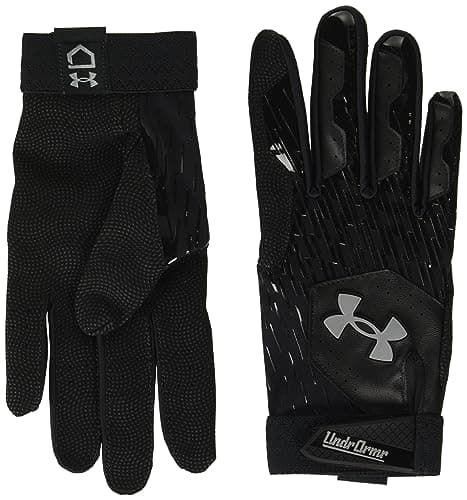 Under Armour Men's Clean Up Baseball Gloves, (004) Black/Black/Steel, Medium image