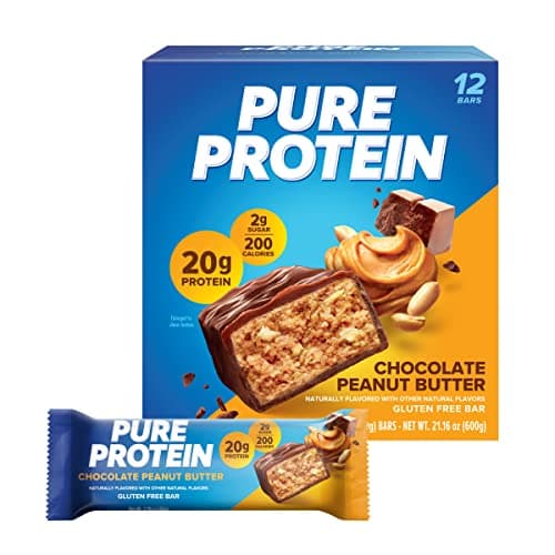 Pure Protein Bars, High Protein, Nutritious Snacks to Support Energy, Low Sugar, Gluten Free, Chocolate Peanut Butter, 1.76oz, 12 Count (Packaging May Vary) image