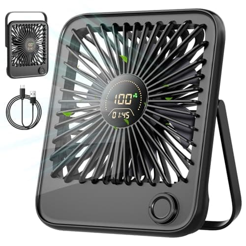 Shintrend Rechargeable Travel Fan - USB Desk Fan with 100 Wind Speeds Portable Personal Fans Cruise Ship Quiet Small Desktop Fan for Sleeping Office Outdoor Home image