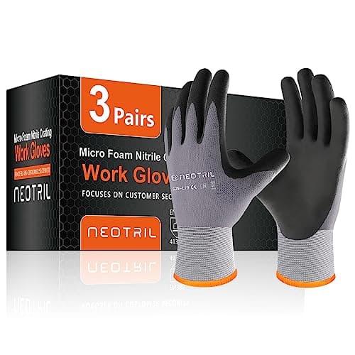 NEOTRIL Safety Work Gloves MicroFoam Nitrile Coated-3 Pairs image