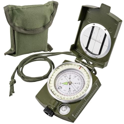 Compasses，Hiking Compass for Survival with ，Compass Survival，Waterproof Durable and Pocket-SizedTactical Survival Compass with Lanyard，Climbing Biking Exploring Geology, Outdoor Activities image