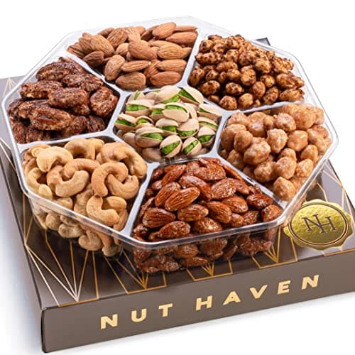 Nuts Gift Basket - Assortment of Sweet & Roasted Salted Gourmet Nuts - Assorted Food Gift Box for Christmas, Thanksgiving, Fathers Day, Mothers Day, Family, Sympathy, Men & Women. image