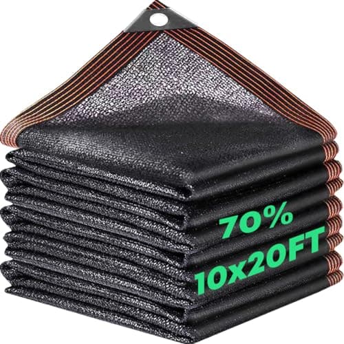 LOVE BEIDI Shade Cloth 20 x 10 FT, 70% Shade Cloth for Garden Patio, Outdoor Shade Garden Sun Shade Mesh Screen Cover for Plants Greenhouse Pergole Lawn Chicken Coop, Black image