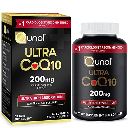 Qunol CoQ10 200mg Softgels, Ultra CoQ10 - Ultra High Absorption Coenzyme Q10 Supplements - Antioxidant Supplement for Vascular and Heart Health & Energy Production - 2 Month Supply - 60 Count image