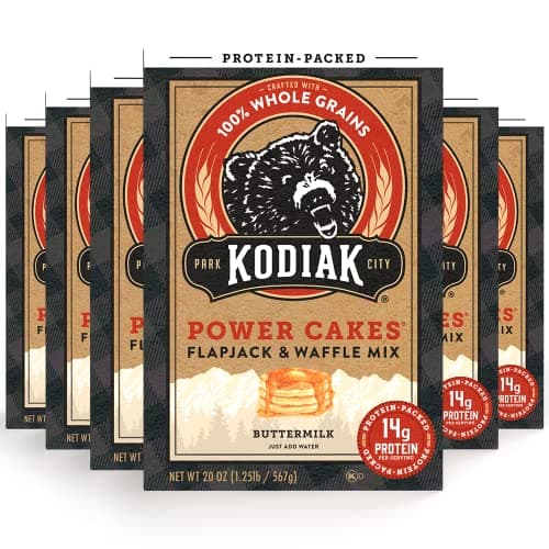 Kodiak Cakes Protein Pancake Power Cakes, Flapjack and Waffle Baking Mix, Buttermilk, 20 Oz, (Pack of 6) image