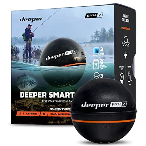 Deeper PRO+ 2 Sonar Fish Finder - Portable Fish Finder and Depth Finder for Kayaks, Boats and Ice Fishing with GPS Enabled | Castable Deeper Fish Finder with Free User Friendly App image