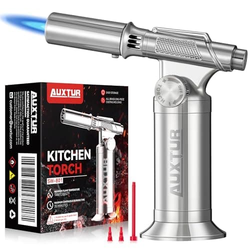 AUXTUR Butane Torch, Mini Kitchen Torch Lighter with Adjustable Flame for BBQ, Baking, Brulee Creme, Crafts and Soldering(Butane Gas Not Included) image