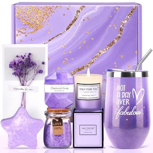 Gifts for Women, Unique Gift for Women, Mom, Girlfriend, Best friend, Sister, Wife, Teacher, Nurse, Her - Birthday, Christmas, Valentine's Day, Mothers Day Gifts -Lavender Spa Gift Basket Set image
