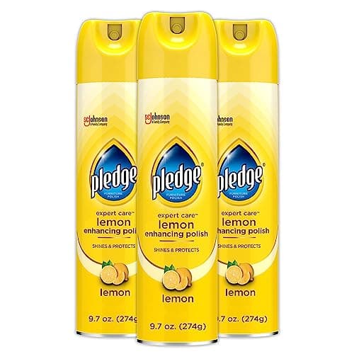 Pledge Enhancing Polish, Furniture & Wood Spray, Lemon Scent, 9.7oz (Pack of 3) image