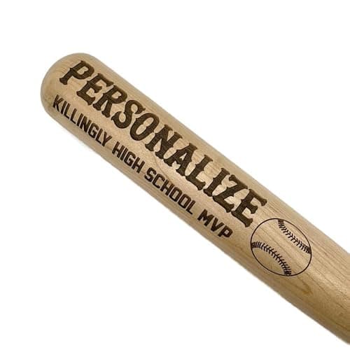Personalized Engraved Full Size Wooden Baseball Bat SINGLE Sided (One-Sided) image