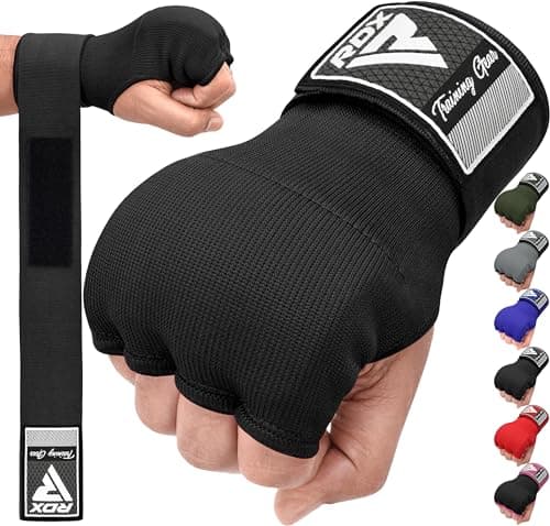RDX Training Boxing Inner Gloves Hand Wraps MMA Fist Protector Bandages Mitts, Black, Large image