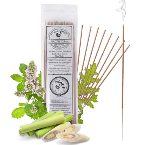 Farm Raised Candles - USA Made - All Natural Mintronella - Mosquito Repellent - Indoor & Outdoor - 100 Pcs image
