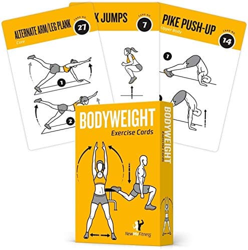 NewMe Fitness Bodyweight Workout Cards, Instructional Fitness Deck for Women & Men, Beginner Fitness Guide to Training Exercises at Home or Gym (Bodyweight, Vol 1) image