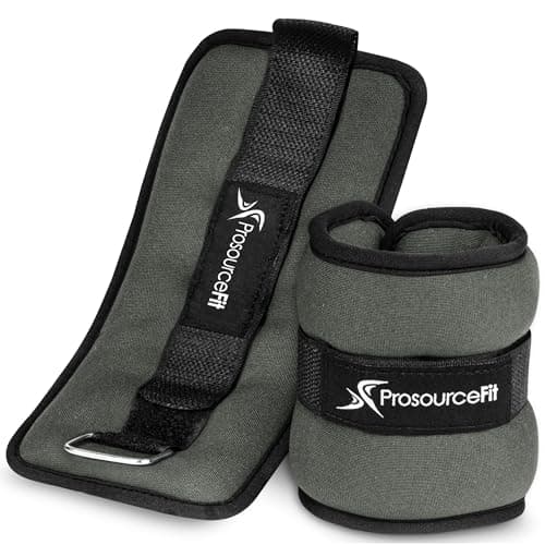 ProsourceFit Ankle / Wrist and Arm / Leg Weights Set of 2, Adjustable Strap 1 lb-5 lb, Adjustable Weight 15 lb, 10 lb, 7 lb for Men and Women image