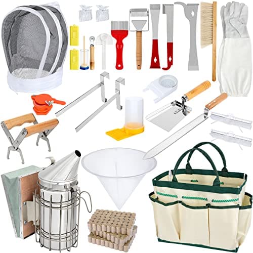 Blisstime Beekeeping Supplies, 30 PCS Bee Keeping Starter Kit, Beekeeping Tools and Supplies Bee Keeping Supplies-All for Beekeepers image