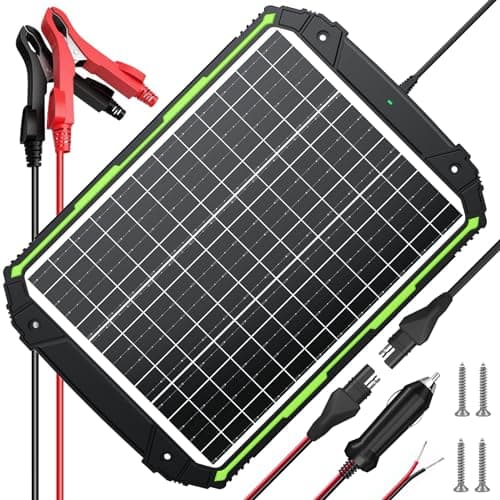 Sun Energise 25W 12V Solar Powered Battery Charger & Maintainer, Built-in Smart MPPT Charge Controller, Waterproof 25 Watt 12 Volt Solar Panel Trickle Charging Kits for Car Auto Boat RV Marine Trailer image