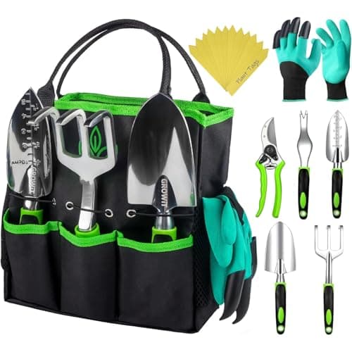 GROWIT Heavy Duty Gardening Tools - 22-Piece Gardening Gifts for Women, Mom, Men - Durable, Ergonomic Garden Tool Set image