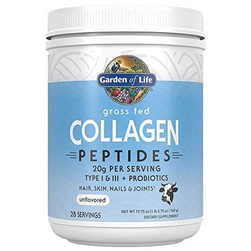 Garden of Life Grass Fed Collagen Peptides Powder Unflavored Collagen Powder for Women Men Hair Skin Nails Joints, Hydrolyzed Collagen Protein Supplements, Collagen for Women & Men, 28 Servings image