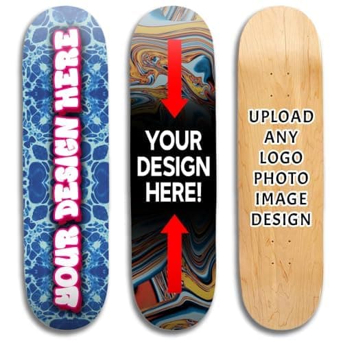 VulgrCo Custom Personalize Your Own Skateboard 31" X 8" Customized Upload Your Own Image Wall Art Skateable image