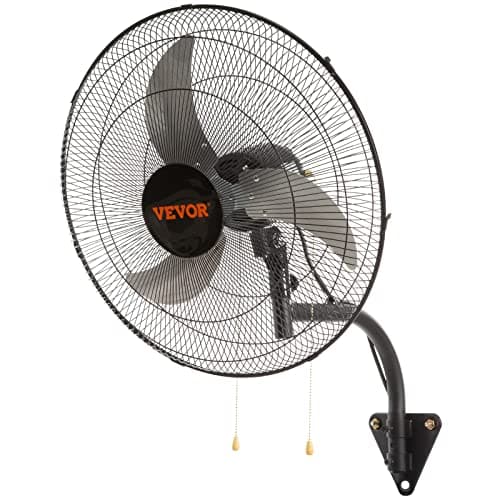 VEVOR 20 inch Wall Mount Fan Oscillating, 3-speed High Velocity Max. 4650 CFM Industrial Wall Fan for Indoor, Commercial, Residential, Warehouse, Greenhouse, Workshop, Basement, Black, ETL Listed image