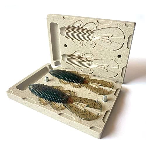 Smedioks Premium Soft Plastiс Mold Lure Making Injection Molds Fishing Lures 2 Cavity Googan Bandito Bug 4'' image